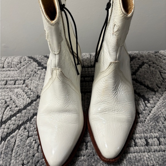 Free People Frontier Western Patent Leather Pointed Toe Ankle Boot Size 37/6 - Picture 4 of 16